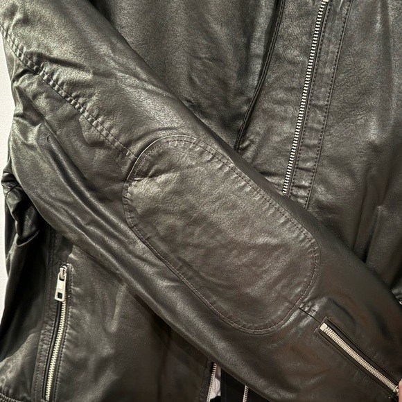 Faux / Vegan Leather Jacket, black, XL - Picture 3 of 4